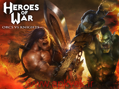 دانلود بازی قهرمان جنگ اورک ها و شوالیه ها  Heroes of War: Orcs vs Knights 1.2.3 اندروید