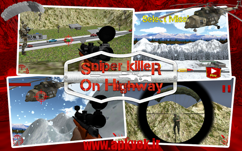 دانلود بازی تیراندازی در بزرگراه Sniper Killer on Highway v1.0 اندروید